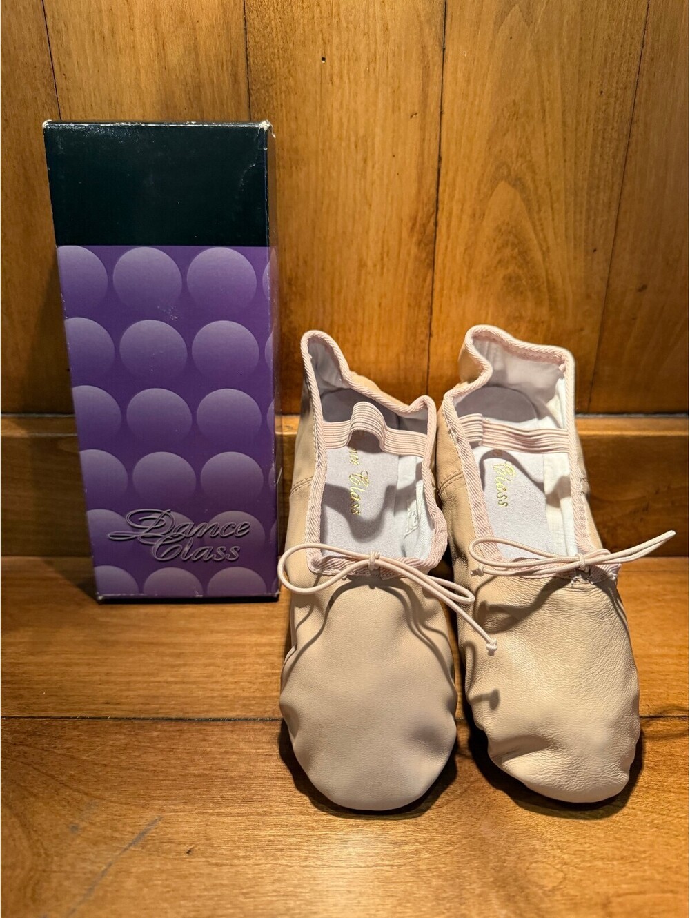 New Dance Class Child's Pink Leather Ballet Shoes Youth Size 3.5